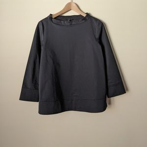 SOLD - COS Wide Neck Oversized Long Sleeve Shirt 8 in Navy